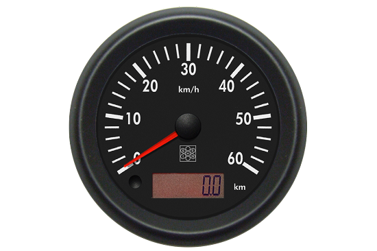 Speedometer with tote 0-60 Kmh Ø80 mm